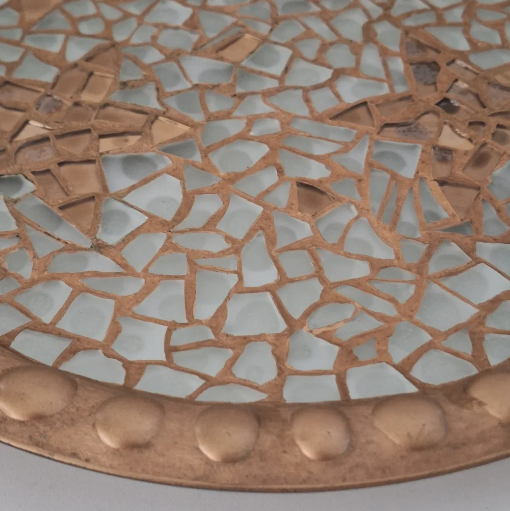Pier 1 gold & clear glass centerpiece plate